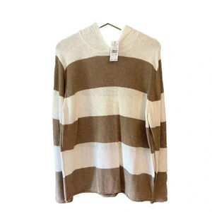 Weatherproof Wide Striped Hoodie Stretchy Light Kangaroo Pocket Size Medium M